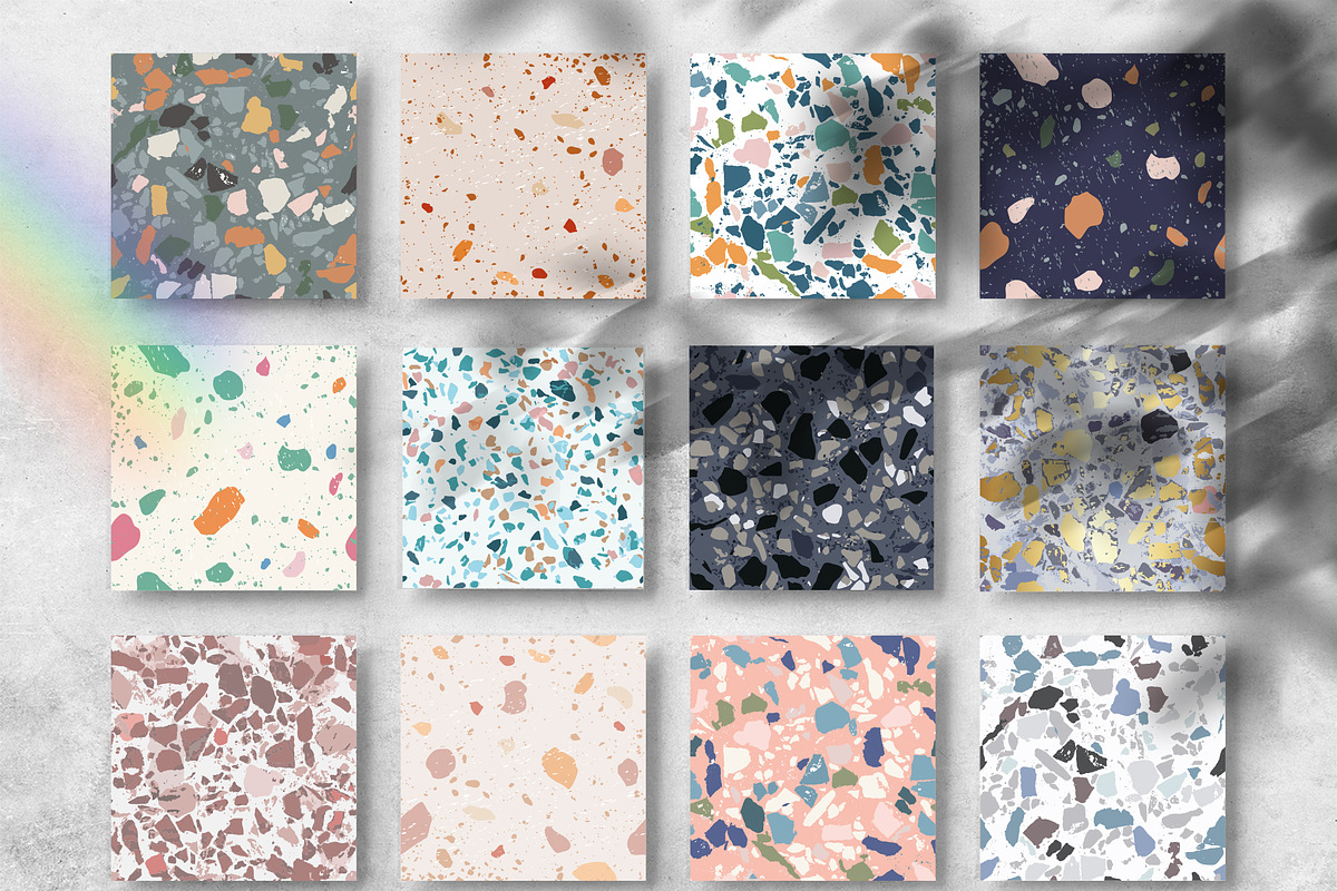 30 Modern Terrazzo Seamless Patterns, a Texture Illustration by Olesia_ig (Photo 6 of 6)