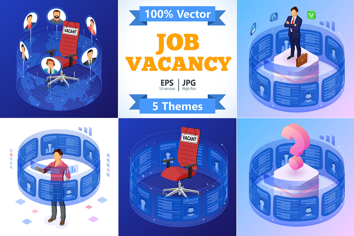Job Vacancy Employment and Hiring, a Person Illustration by TAlex (Photo 1 of 6)