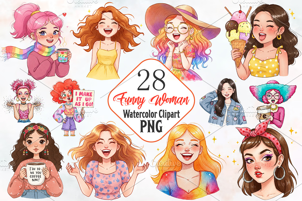 Funny Woman Sublimation Bundle, an Illustration by RobertsArt (Photo 1 of 7)