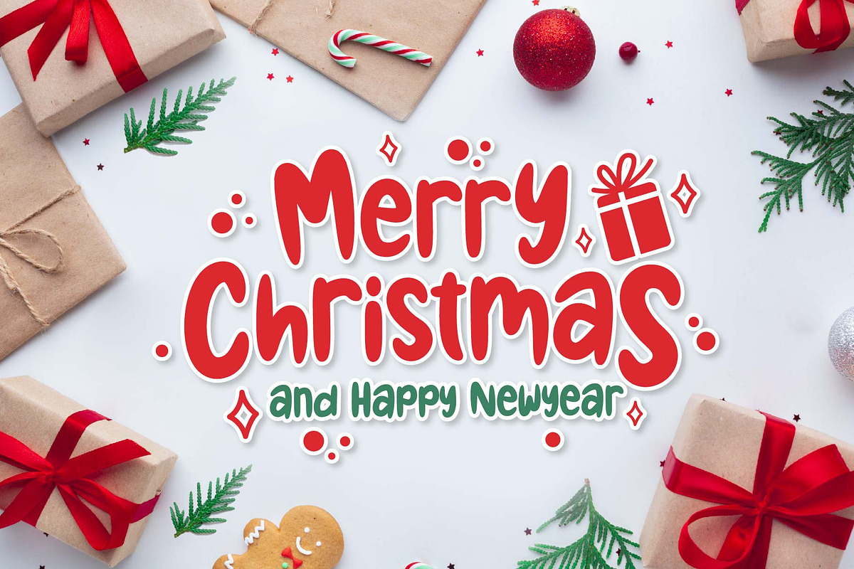 Christmas Holiday Font, a Handwritten Font by KengGraphic (Photo 2 of 11)