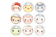 Farm Birthday Watercolor Clipart, an Illustration by CharmClipart (Thumbnail 7 of 8)