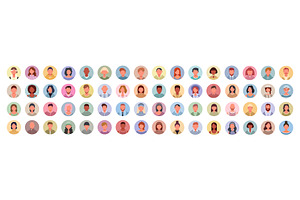 User avatars in circles, an Icon by Yayasya