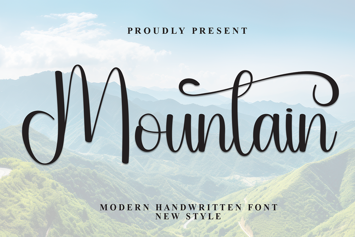 Mountain | Script Font, a Handwritten Font by Scratchones (Photo 1 of 9)