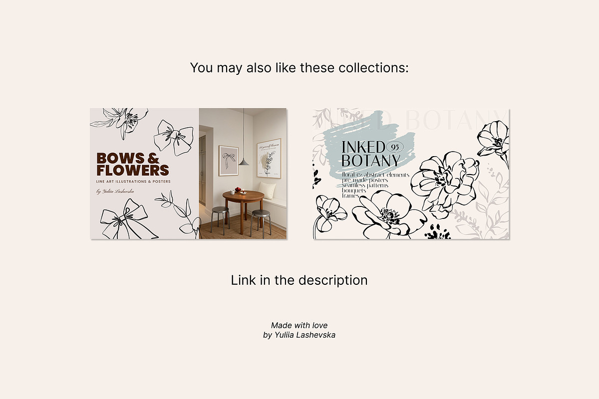 INKED FLOWERS line art set, a Decorative Illustration by Yuliia Lashevska (Photo 12 of 12)