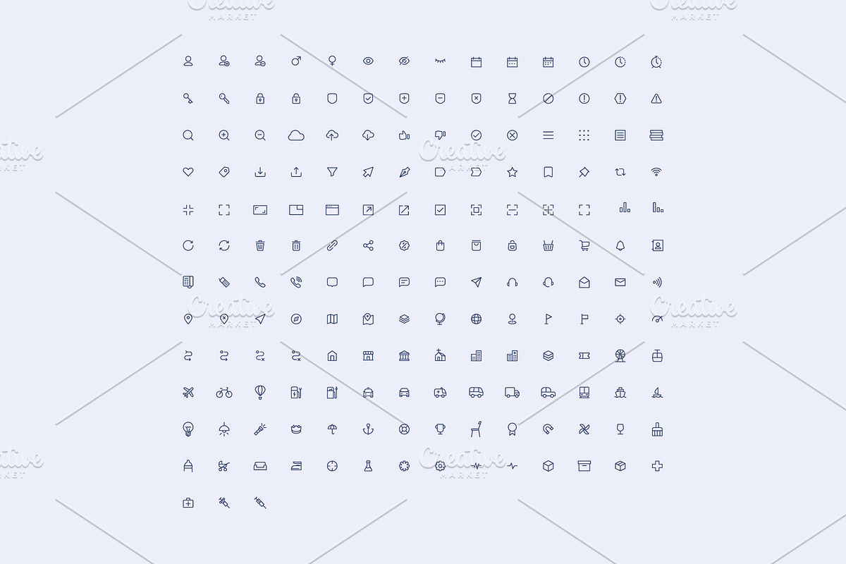 set of simple vector office icons, an Icon by fet