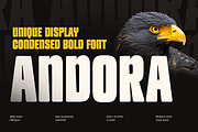 Andora - Unique Condensed Bold Font, a Sans Serif Font by TokoPress (Thumbnail 1 of 12)