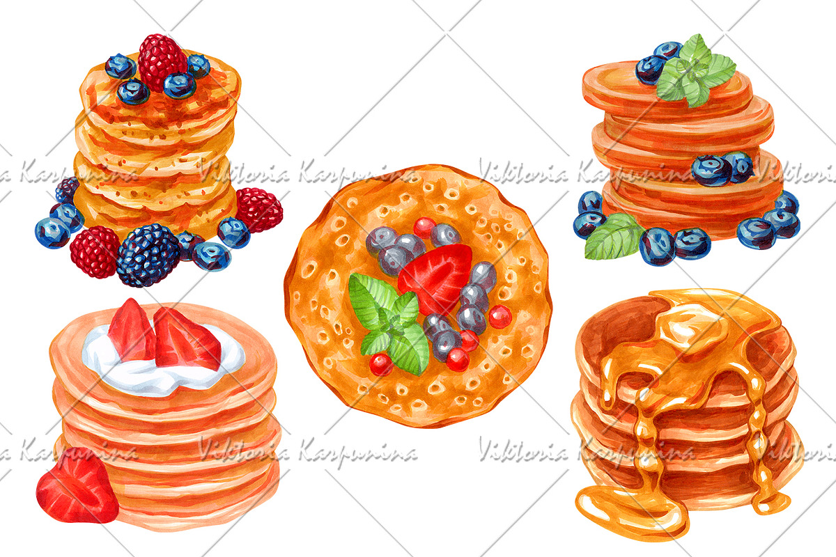 Pancakes - sketchmarkers set, a Food Illustration by ViktoriArt (Photo 2 of 6)