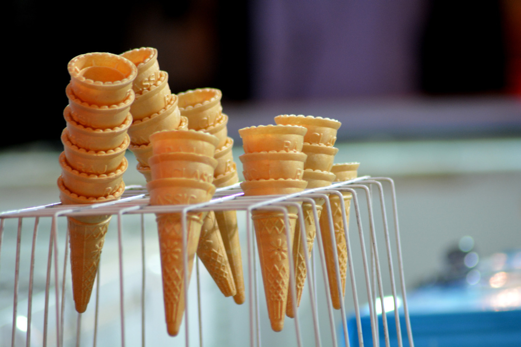 Ice cream cones stock picture, a Food & Drink Photo by K_Srinivas
