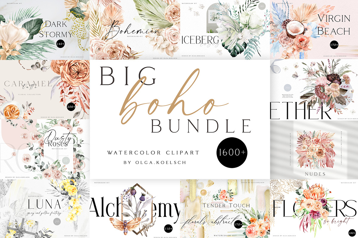Big Boho Bundle, an Object Illustration by Olga Koelsch (Photo 1 of 13)