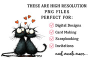 Quirky Valentine Black Cat Clipart, an Illustration by OK Design (Thumbnail 4 of 6)