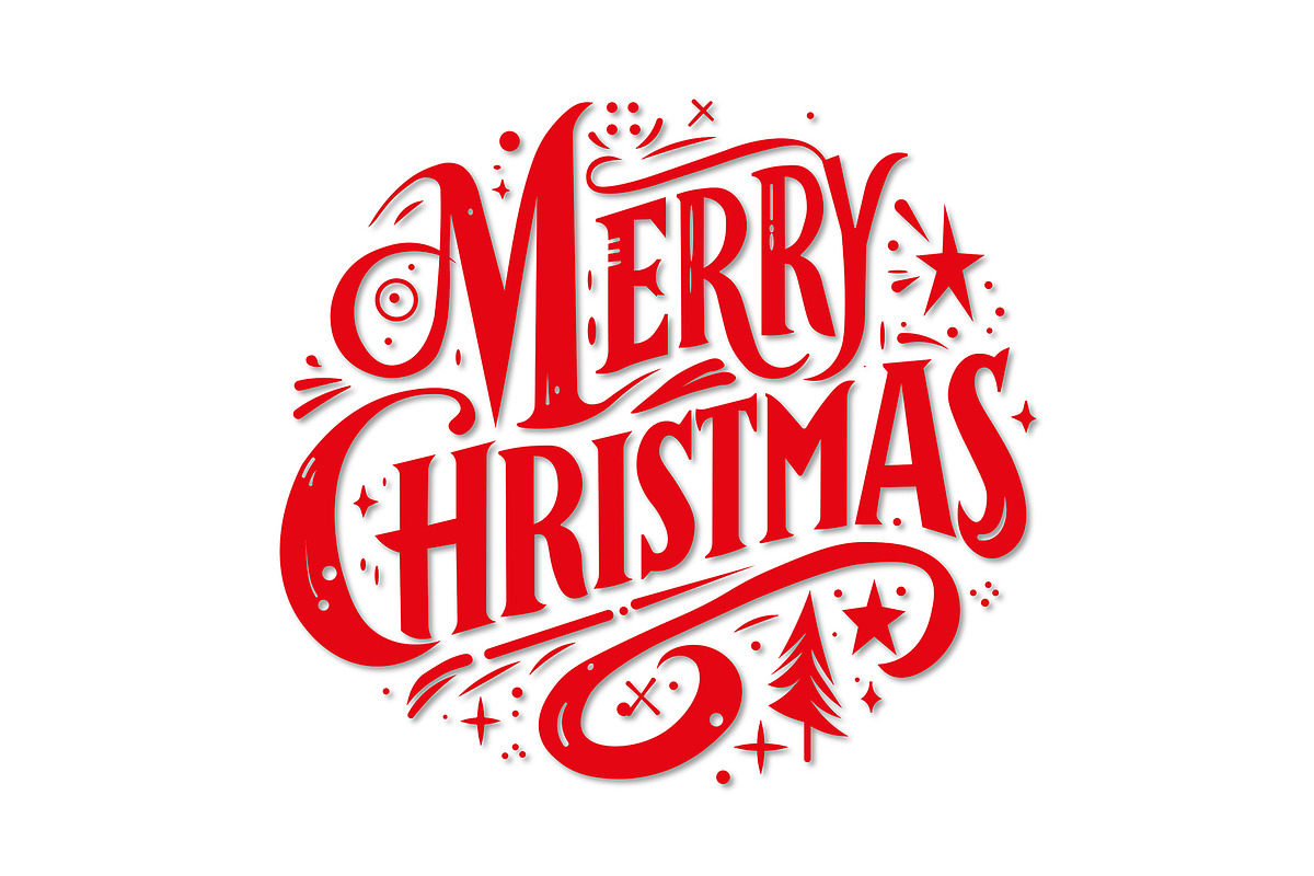 Merry Christmas hand lettering, an Illustration by Triple M Graphics (Photo 2 of 5)