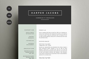 Resume Template 4 Pack | CV Template