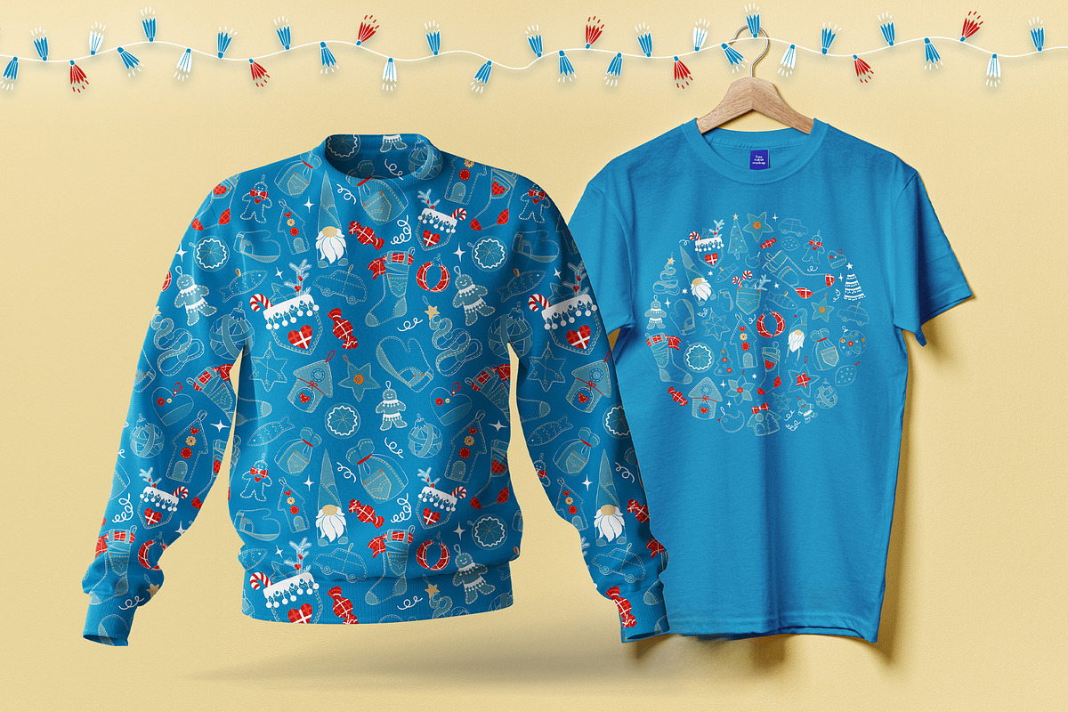 Christmas Denim Vector Collection, a Seasonal Illustration by YuNa (Photo 2 of 8)