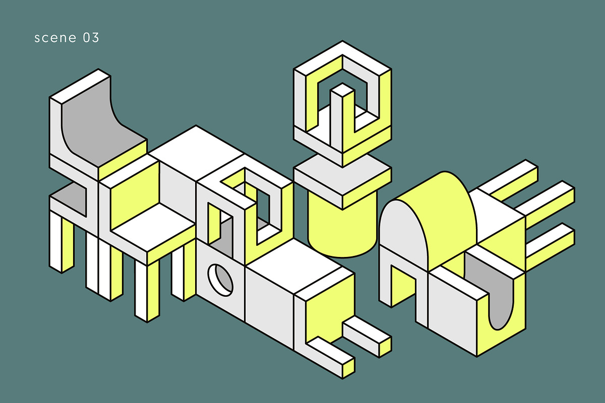 Blockscape - Isometric Shapes, an Object Graphic by Léo Alexandre (Photo 12 of 18)