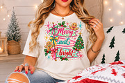 Merry and Bright Christmas PNG, a Seasonal Illustration by Rose Art (Thumbnail 4 of 4)