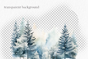 Watercolor forest clipart PNG, an Object Graphic by MyLittleMeow (Thumbnail 7 of 8)
