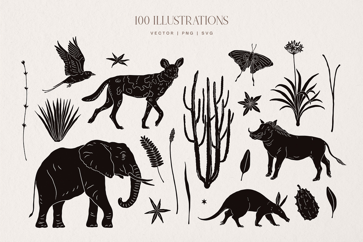 Starlit Safari Graphic Collection, an Animal Illustration by rouxsupplyco (Photo 6 of 16)