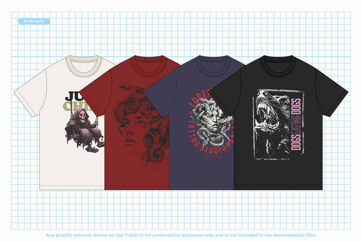 Regular-fit T-shirt Flat Sketch, a Shirt Mockup by moreeestudio (Photo 3 of 3)
