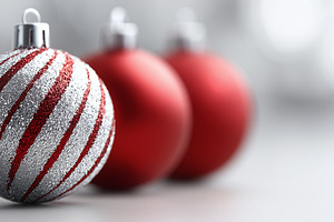 Silver and red striped Christmas, a Holiday Photo by MistyDay