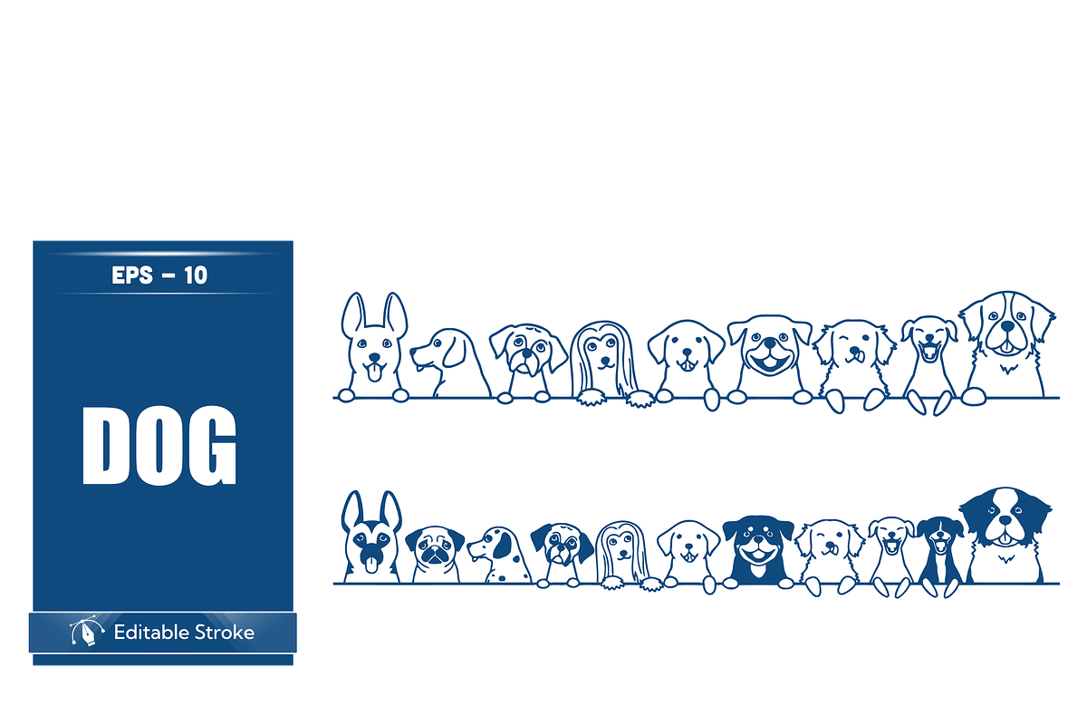 Editable Dog Silhouettes Set, a Person Illustration by CarWrap design (Photo 2 of 3)
