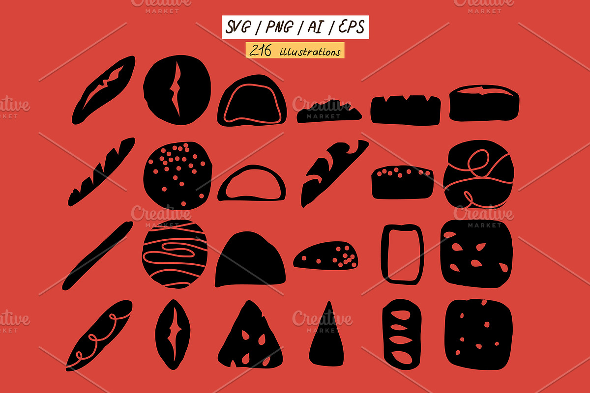 216 BAKERY CLIPART - VECTOR SHAPES, a Decorative Illustration by JuDesign (Photo 3 of 21)