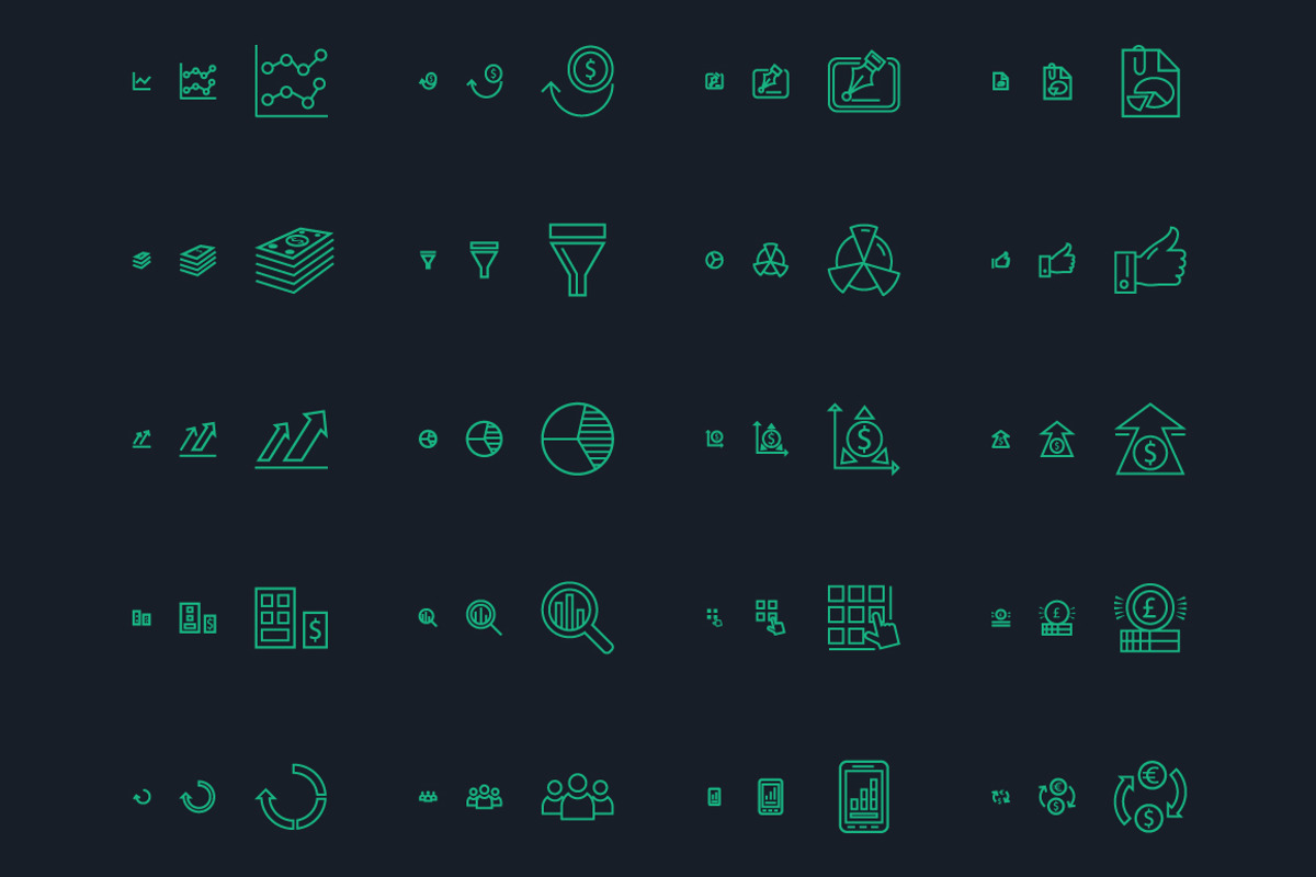Responsive Financial Vector Icons preview 4