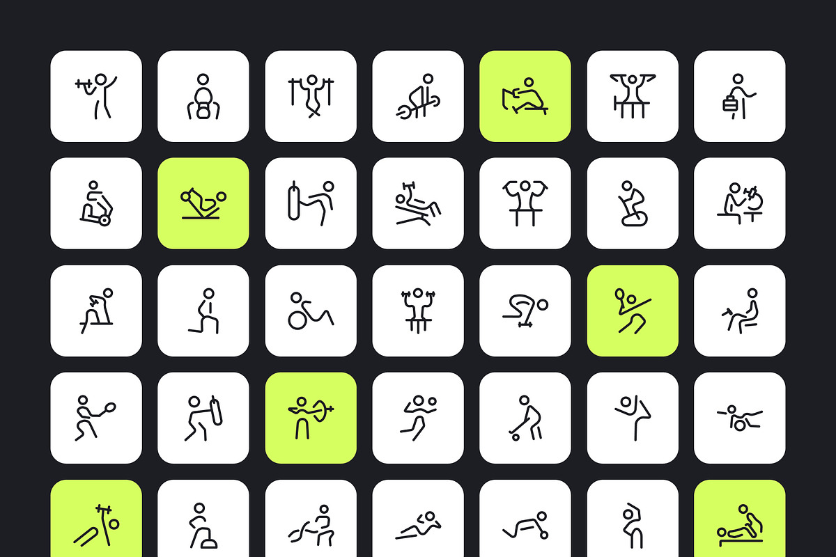 300 Fitness Icons, an Outline Icon by Prosymbols (Photo 7 of 9)