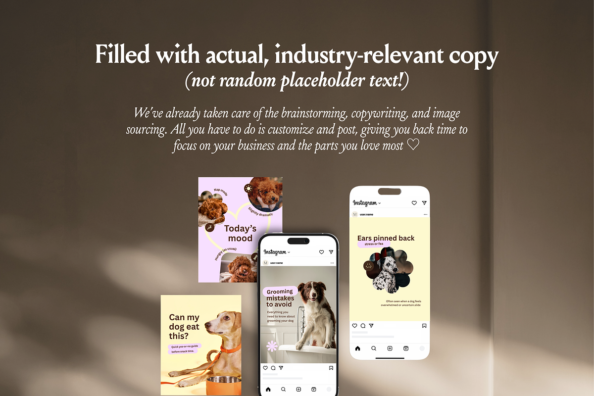 Dog Instagram Canva Templates, a Social Media Template by CanvaTemplateClubCo (Photo 7 of 9)
