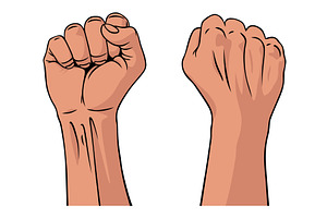 Rised fist hand gesture drawn, an Object Illustration by Things for designers