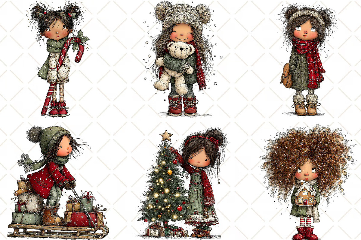 Whimsical Christmas Girl Winter, a Seasonal Illustration by Black Bird Studio (Photo 4 of 7)