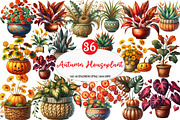 Positive Autumn Houseplant Clipart, an Illustration by Watercolor design (Thumbnail 1 of 4)
