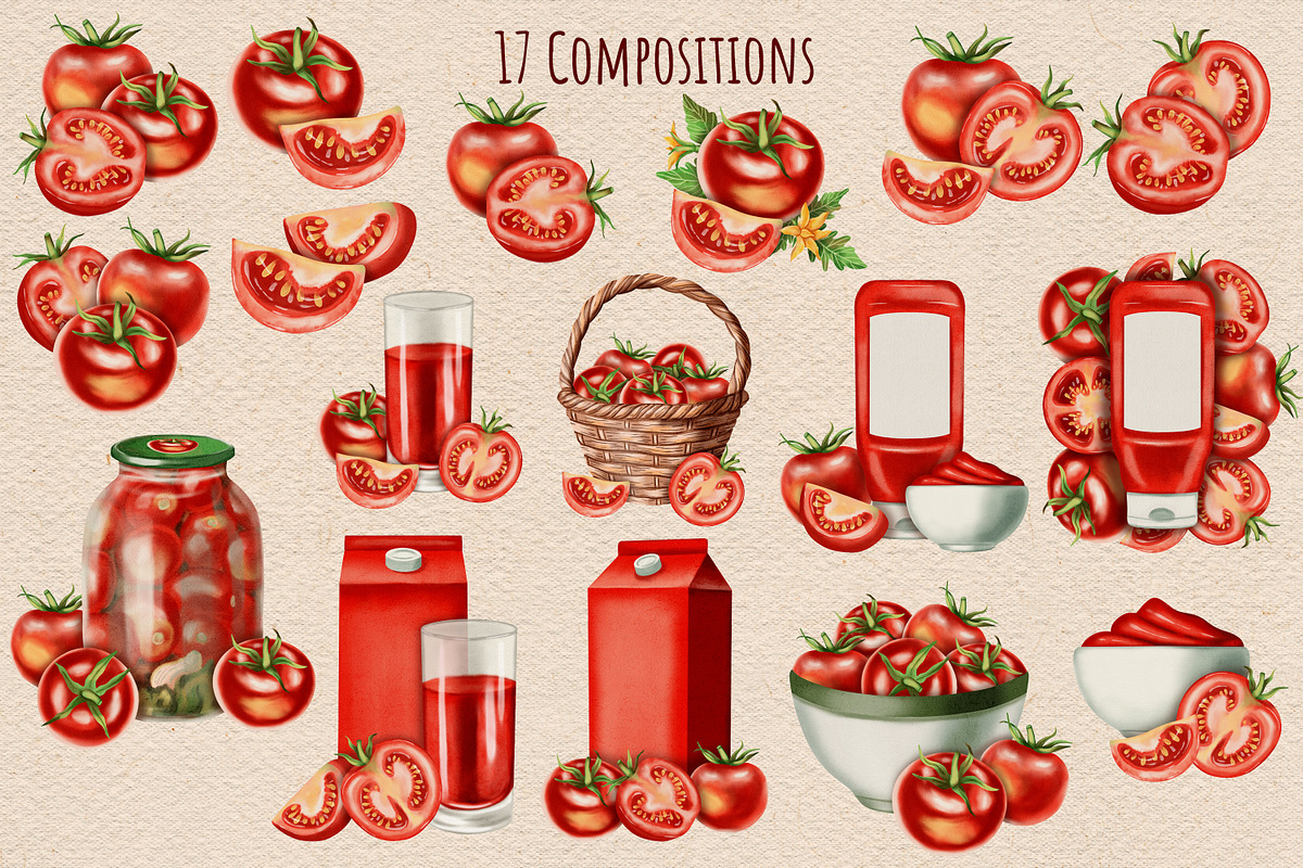 Watercolor Tomatoes, an Illustration by Andre_Eva (Photo 4 of 10)