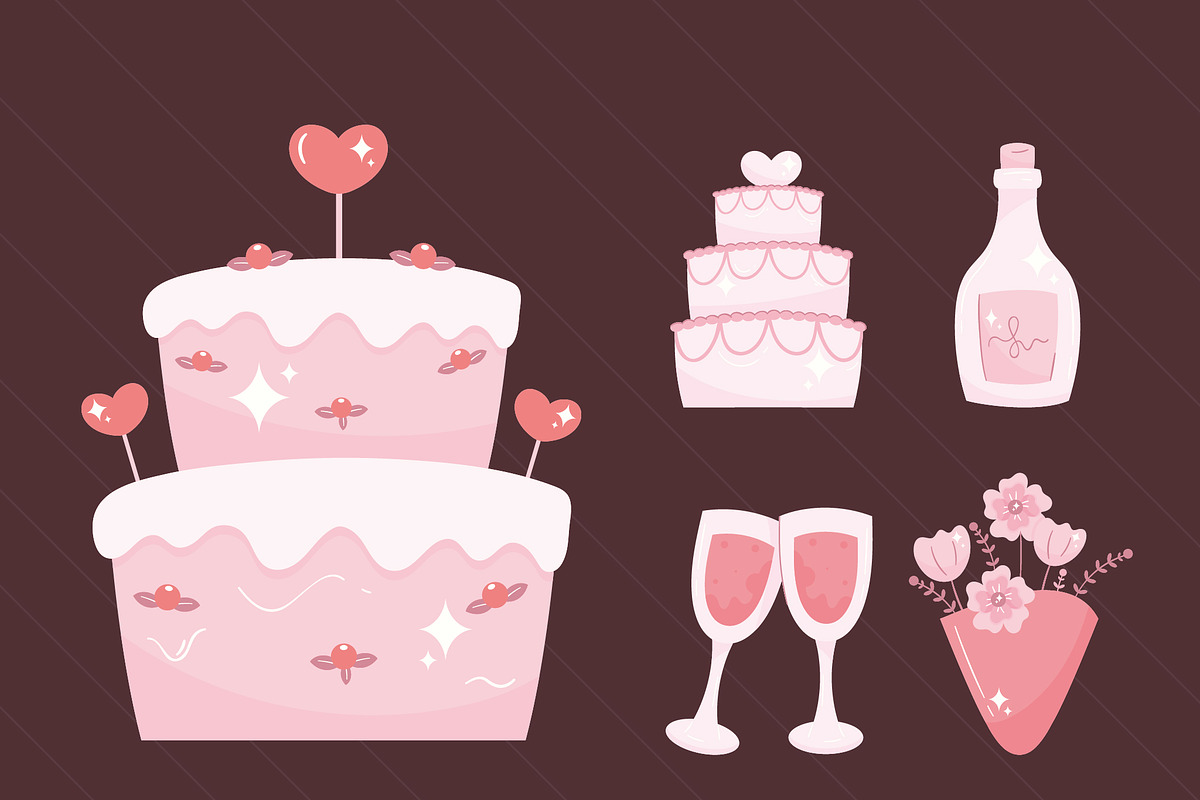 Romantic Wedding and Love Icons