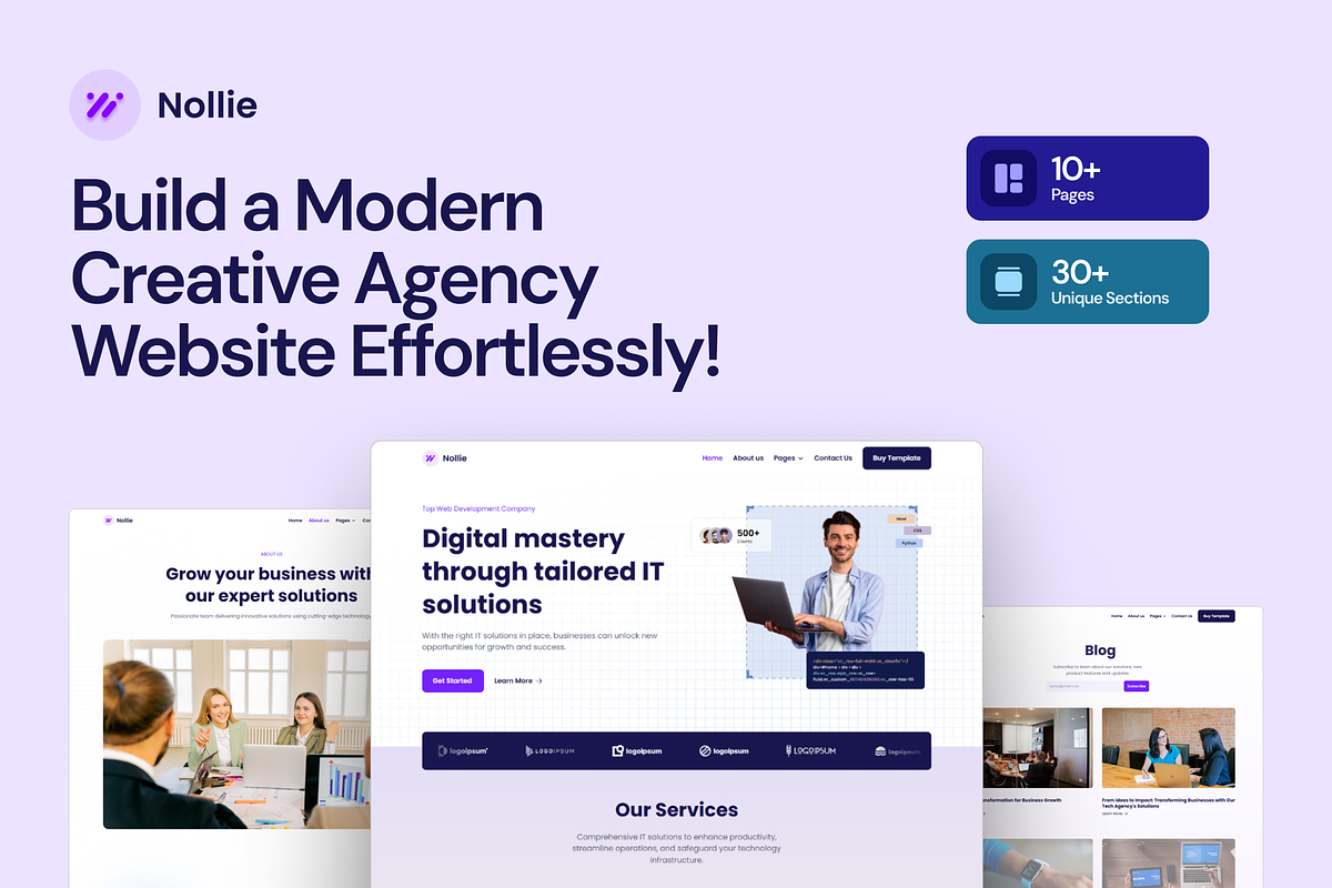 Nollie — Agency Framer Template, a Templates & Theme by FlowCub Design (Photo 1 of 4)