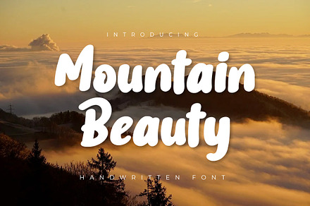 Mountain Beauty - Handwritten Font, a Handwritten Font by productype1