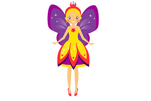 Cute Fairy With Purple Wings