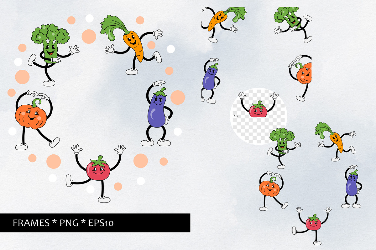 Fitness cartoon veggies. Vector., an Object Graphic by VaraNa Art (Photo 5 of 10)