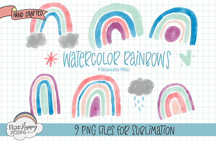 Watercolor Rainbow Clipart