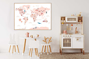World map with attractions, an Education Illustration by VerAna (Thumbnail 11 of 12)