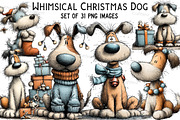 Whimsical Christmas Dog Clipart, an Illustration by Craft Nest (Thumbnail 1 of 7)