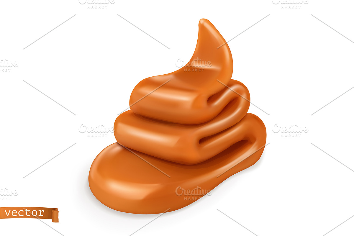 Fudge sweet caramel realistic vector, a Decorative Illustration by Allevinatis Studio (Photo 3 of 5)