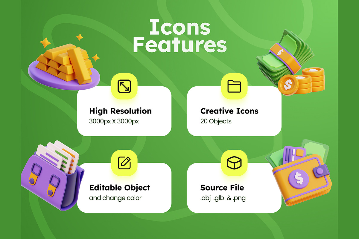 Finance & Accounting 3D Icons, an Object 3D Model by Rakata Studio (Photo 2 of 7)