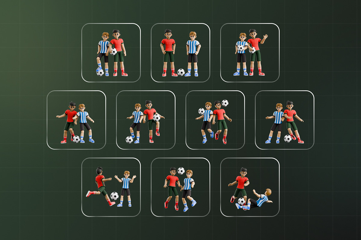 Football Rivalry 3D Character Pack, a Characters & Person 3D Model by Haps Space (Photo 4 of 4)