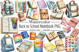 Back to School Notebook PNG Bundle, an Illustration by Libby Wishes