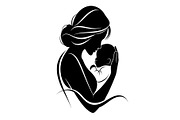 50 Mother and Baby Silhouette Bundle, an Illustration by Creativeshirt (Thumbnail 26 of 48)