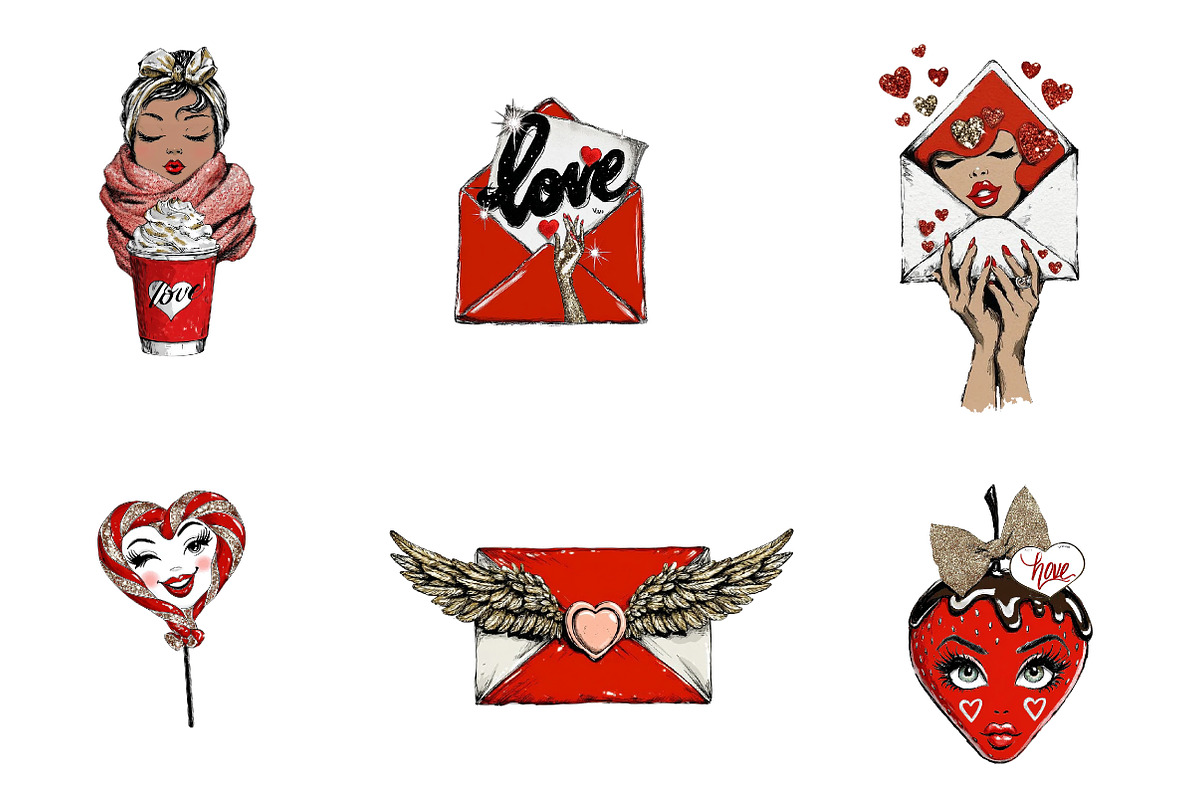 Sweet Valentine Clipart, an Illustration by CreationArt (Photo 5 of 6)