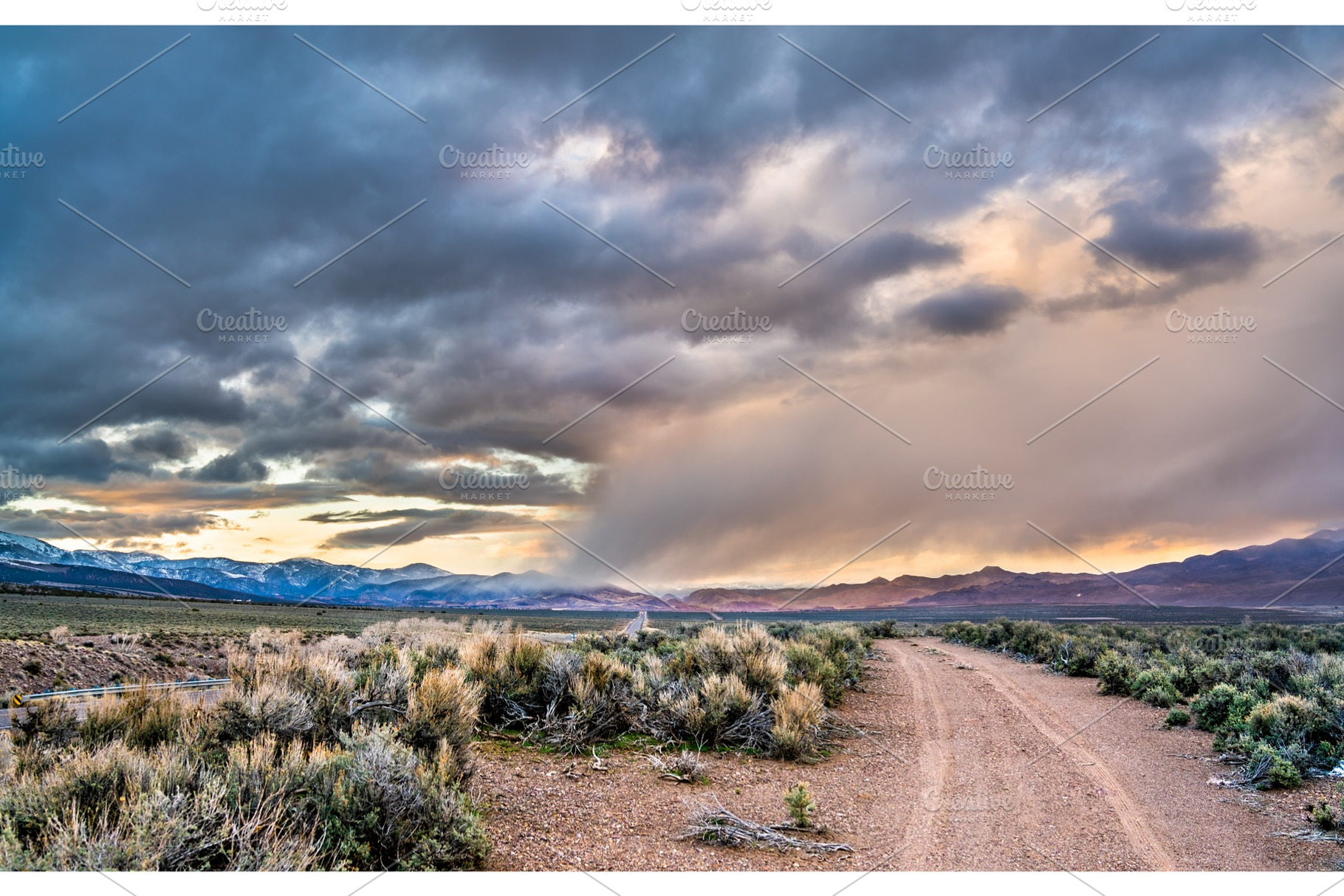 Sunset above fishlake national containing utah, america, and road, a Nature Photo by Leonid Andronov