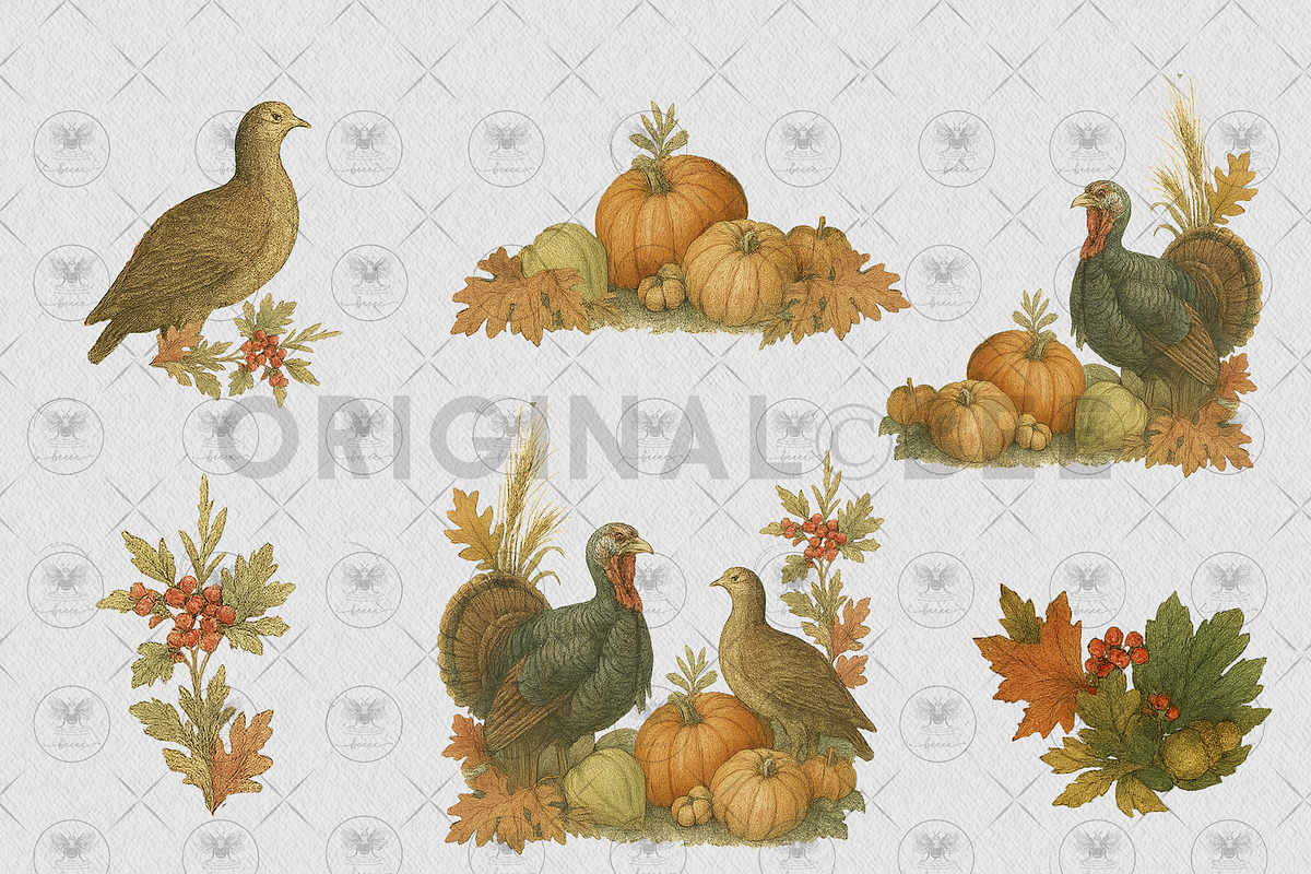 Thanksgiving Turkey Pumpkin Clipart, an Illustration by BigCakeBee (Photo 4 of 4)