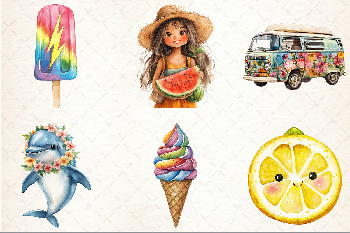 Funky Summer Clipart, an Illustration by Rose Art (Photo 4 of 4)