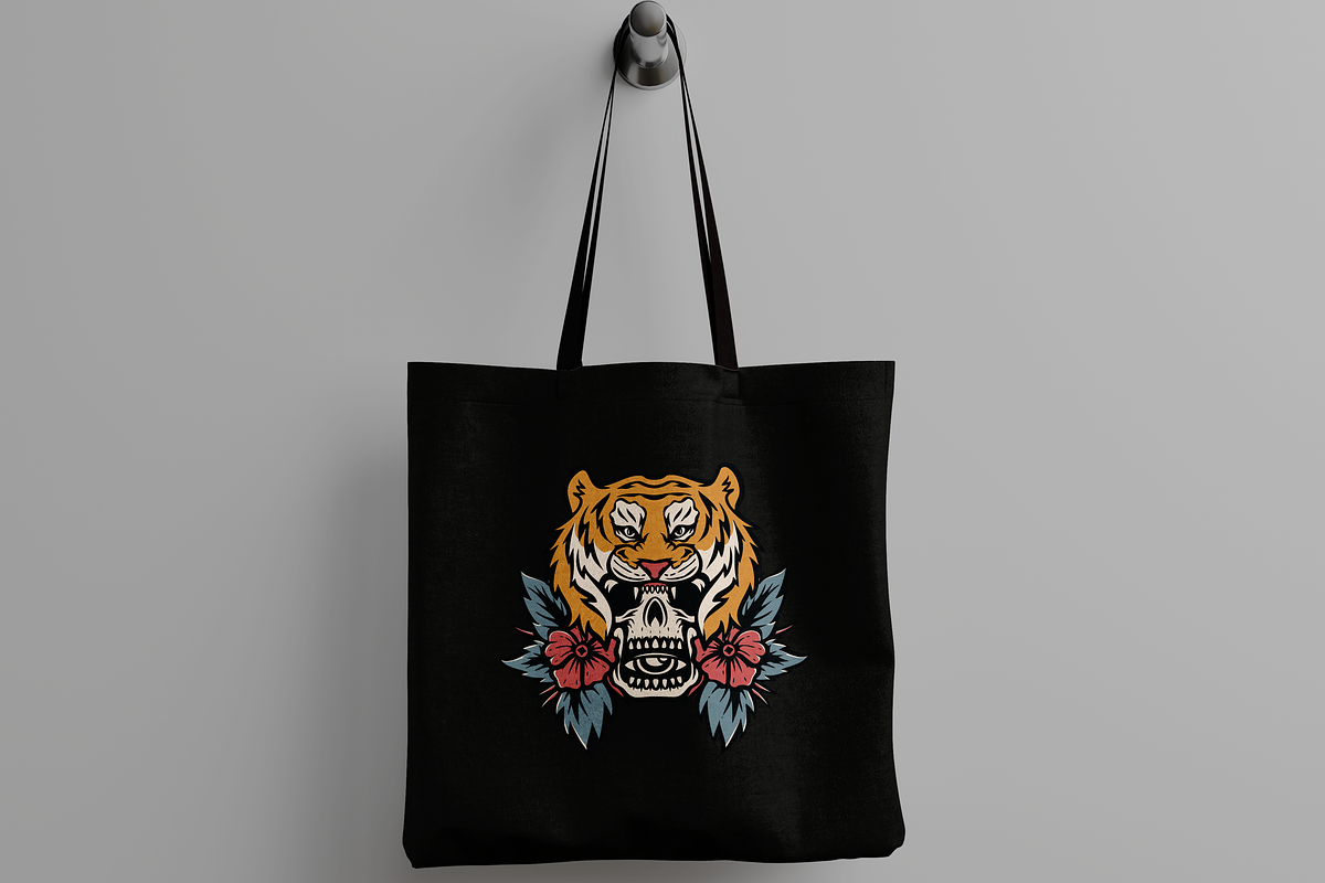 Tiger and Skull with Flowers, an Object Illustration by nomlimo.com (Photo 2 of 3)